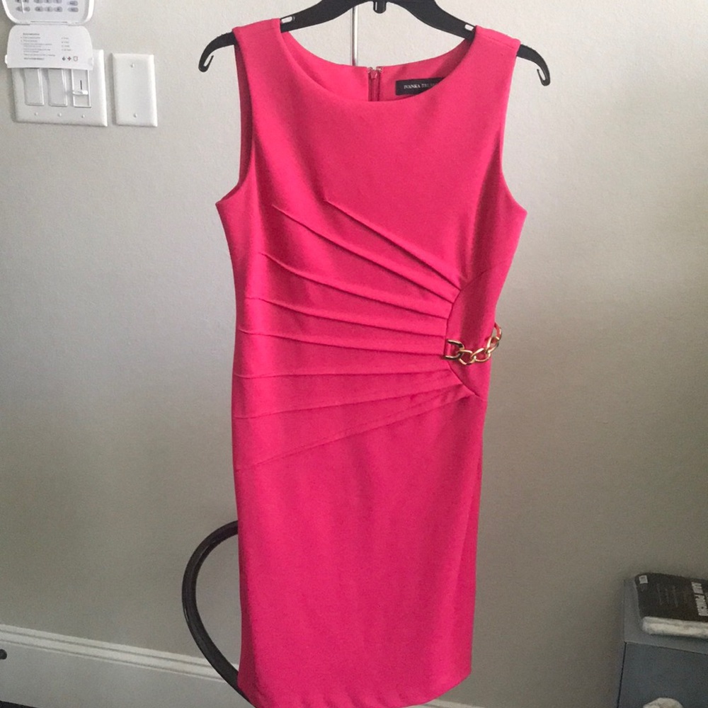 Ivanka Trump hot pink plated dress